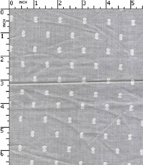 100% Cotton Bleached Dobby Swiss Dot White   W-42 Gsm-73 Wid-1142-Lb