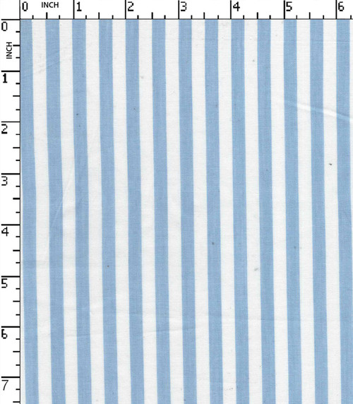 100% Cotton Yarn Dyed Plain  6Mm Stripe White/Sky Blue   W-58 Gsm-84 Rfc-23774-Ac