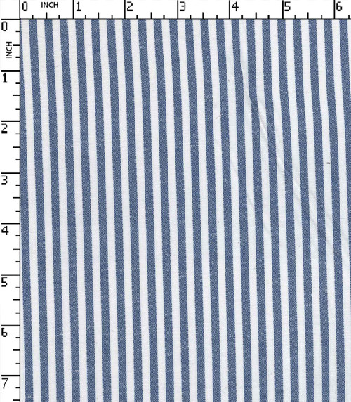 100% Cotton Yarn Dyed Plain  4Mm Stripe Blue/White   W-58 Gsm-108 Rfc-23658-Ac