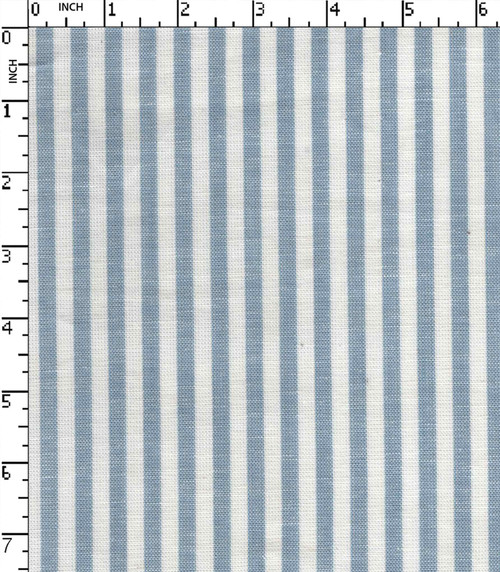 100% Cotton Yarn Dyed Plain 6Mm Stripe White/Steel Blue   W-58 Gsm-119 Rfc-23590-Ac