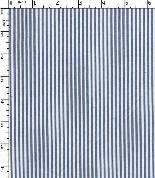 100% Cotton Yarn Dyed Plain 2Mm Stripe White/Blue   W-58 Gsm-81 Rfc-23188-Ac