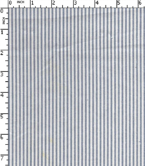 100% Cotton Yarn Dyed Plain 2Mm Stripe White/Steel Blue   W-58 Gsm-152 Rfc-22878-Ac