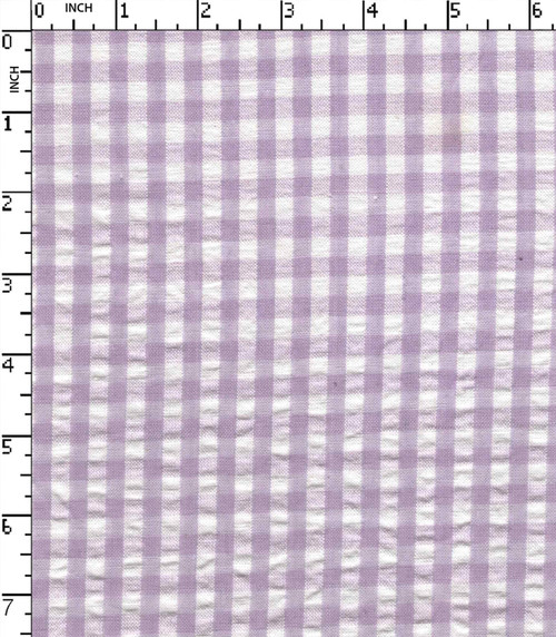 100% Cotton Yarn Dyed Seersucker Gingham Check White/Lavender   W-44 Gsm-103 Rfc-23641-Ac