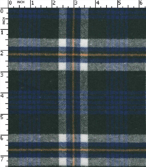 100% Cotton Yarn Dyed Herringbone Flannel Check Dk.Green/Blue/White/Lt.Yellow Brushed  W-58 Gsm-180 Rfc-23481-Ac