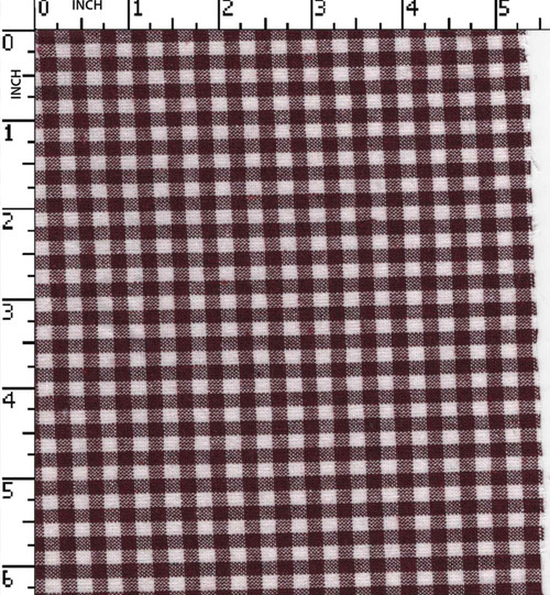 100% Cotton Yarn Dyed Plain  Gingham Check  Maroon/White   W-58 Gsm-169 Rfc-23516-Ac