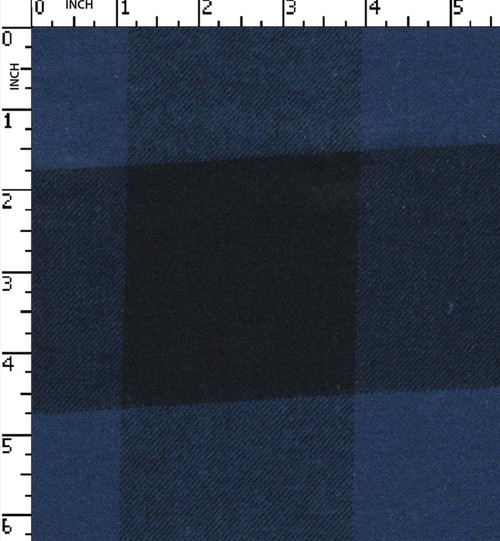 100% Cotton Yarn Dyed Twill Buffalo Check Black/Blue Brushed  W-58 Gsm-177 Rfc-23456-Ac