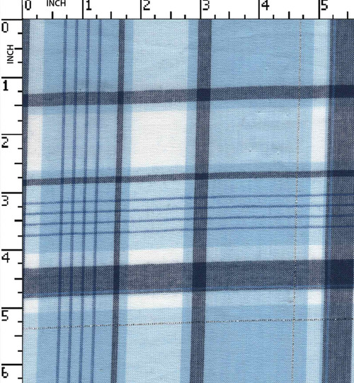 100% Cotton Yarn Dyed Plain  Big Check  Lt.Blue/Navy/White/Silver Lurex   W-58 Gsm-80 Rfc-23114-Ac