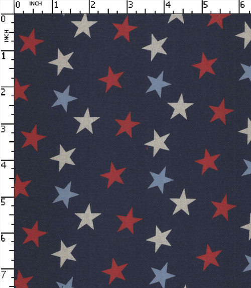 100% Viscose Printed Plain Star Navy/Red/White/Lt.Blue  40Sfx40Sf-92X72 W-57 Gsm-110 Dec-Mtm570-Bc