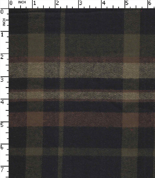 100% Cotton Yarn Dyed 2/2 Twill Big Check Black/Olive/Brown/Lt.Yellow Brushed 20X20-72X58 W-58 Gsm-165 Dec-Depl722-Bc