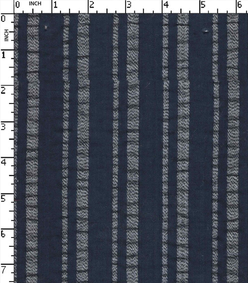 100% Cotton Yarn Dyed Seersucker Thin Thick Stripe Navy/Black/White   W-44 Gsm-80 Jec-6293-Dc