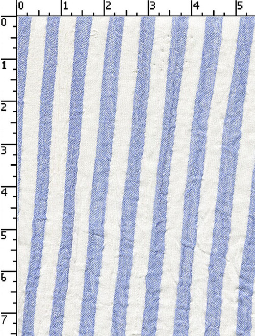 100% Cotton Yarn Dyed Dobby Gsm-107  Medium Stripes White/Blue Crape 2/80S C X 60S Ht - 84X60 Sm-Aa-097