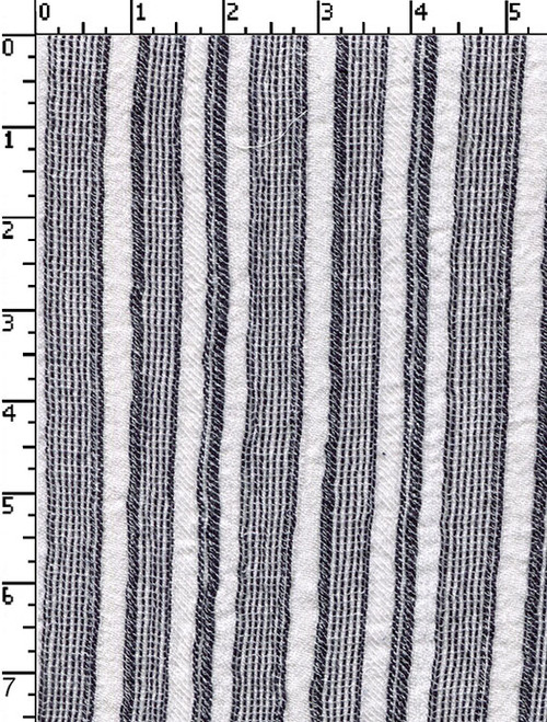 100% Cotton Yarn Dyed Dobby Gsm-135  Rib Stripe White/Navy Crape 20S C + 2/20S C  X 40S Ht - 56X60 Sm-Aa-100