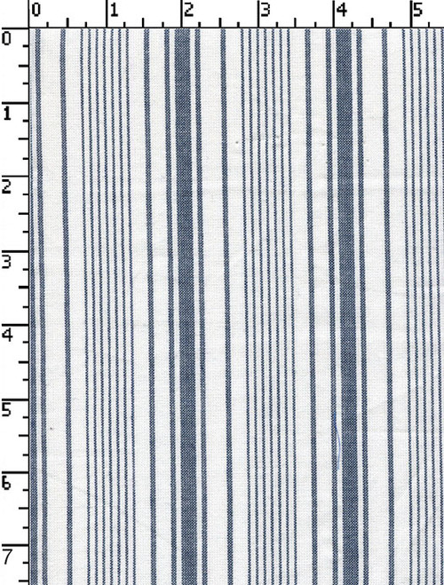100% Cotton Yarn Dyed Plain Gsm-95  Medium Stripes Steel Blue/White  2/60S C X 40S C - 68X68 Sm-Aa-160
