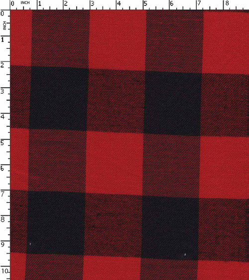 100% Viscose Yarn Dyed Twill Big Checks Red/Black   Gsm-151 Jc-12749