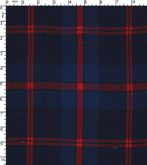 100% Viscose Yarn Dyed Twill Big Checks Royal Blue/Navy/Red   Gsm-142 Jc-12747