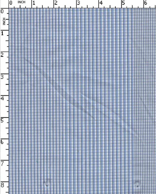 100% Cotton Yarn Dyed Plain Mini Checks Sea Blue/White   Gsm-115 Jepc-82