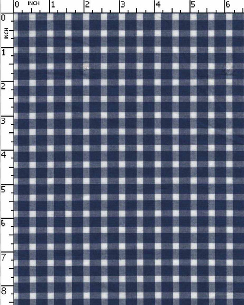 100% Cotton Yarn Dyed Plain Small Checks Royal Blue/White   Gsm-112 Jepc-614