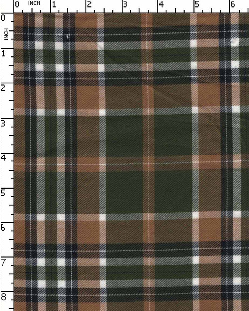 100% Cotton Yarn Dyed Plain Checks Olive/White/Black/Green   Gsm-110 Jepc-1102