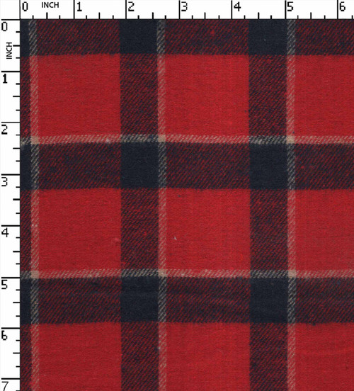 Gingham Checkered Poly Cotton 1/8 Inch Red Fabric - Sold By The Yard - 57  / 58