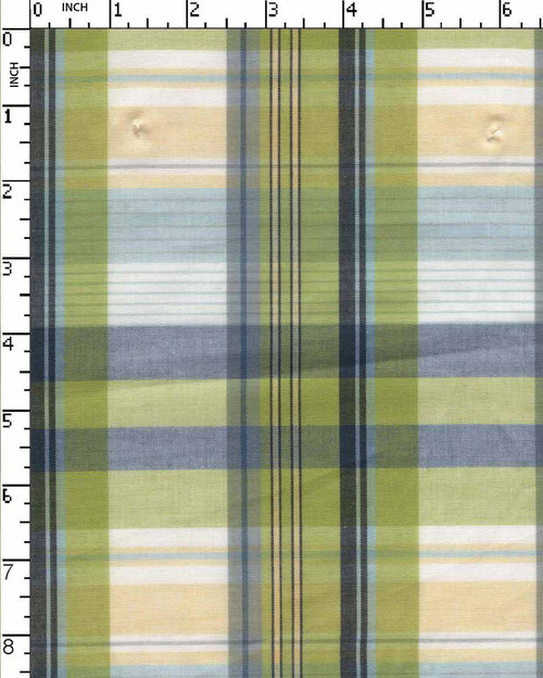 100% Cotton Yarn Dyed Plain Big Checks Parrot Green/White/Navy   Gsm-108 Jepc-1019