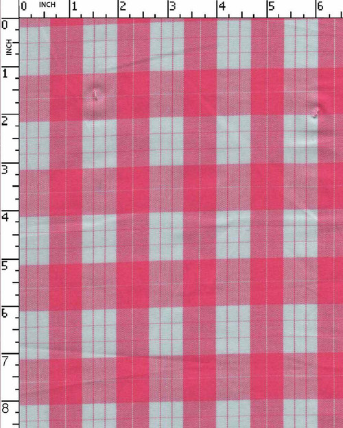 100% Cotton Yarn Dyed Twill Medium Checks Pink/White   Gsm-106 Jepc-717