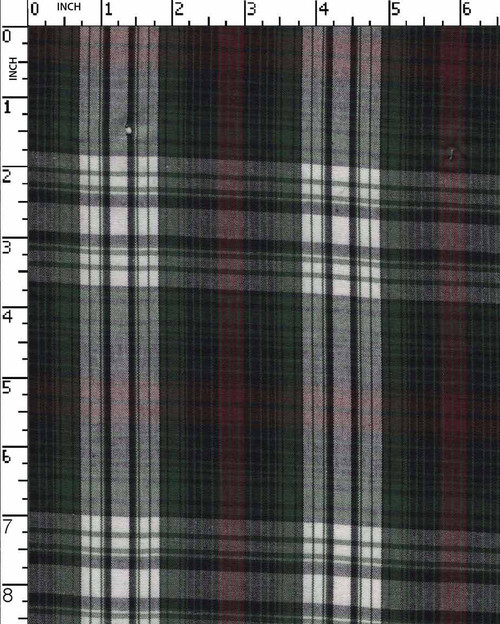 100% Cotton Yarn Dyed Plain Big Checks Green/Burgandy/Black/White   Gsm-131 Jepc-475
