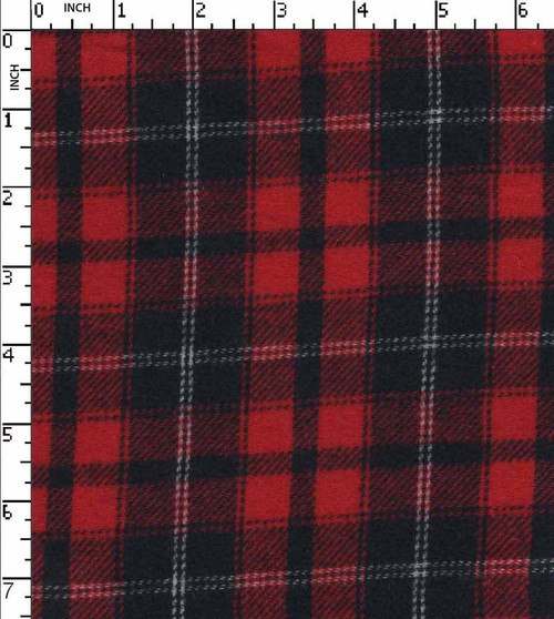 70% Cotton/30% Poly Yarn Dyed Twill Checks Red/Navy Brushed  Gsm-186 Ce-13747