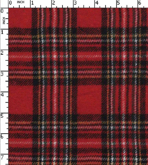 70% Cotton/30% Poly Yarn Dyed Twill Checks Red/Black Brushed  Gsm-186 Ce-12044
