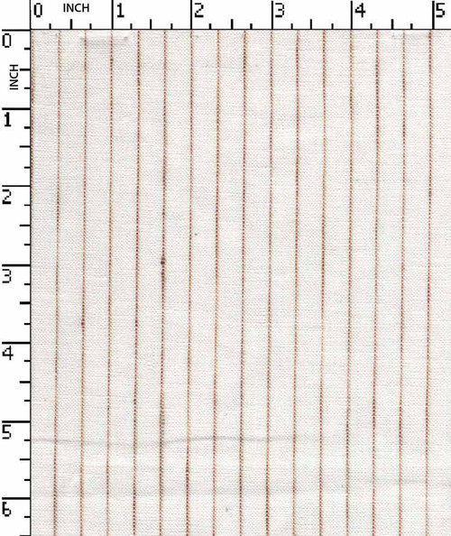 100% Linen Yarn Dyed Plain Pin Stripe White/Brown  60 Lea X 60 Lea Gsm-120 Bt-12557-1