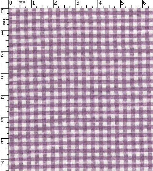100% Cotton Yarn Dyed Oxford Gingham Checks Lavender/White   Gsm-131 Nem-329