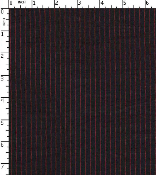 50% Cotton/50% Linen Yarn Dyed Plain Pin Stripe Red/Black  20S Cotton X 40S Lea-52X48 Gsm-141 Vee-200402-1