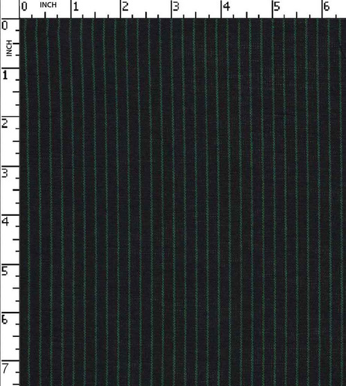 50% Cotton/50% Linen Yarn Dyed Plain Pin Stripe Green/Black  20S Cotton X 40S Lea-52X48 Gsm-133 Vee-200402-4