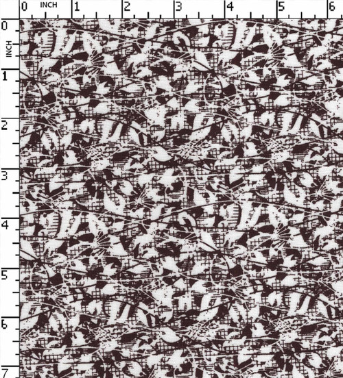 SCM 100% Cotton Printed Plain Abstract White/Dk.Brown  30X30 Both Side Slub W-58 Gsm-118 Scm-22320-Ed 