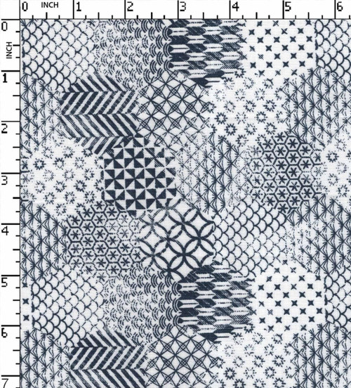 SCM 100% Cotton Printed Plain Abstract White/Navy  30X30 Both Side Slub W-58 Gsm-118 Scm22298-Ed 