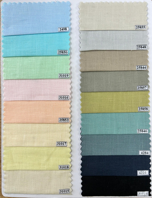 100% Linen Solid Dyed Plain Shirting Color Chart