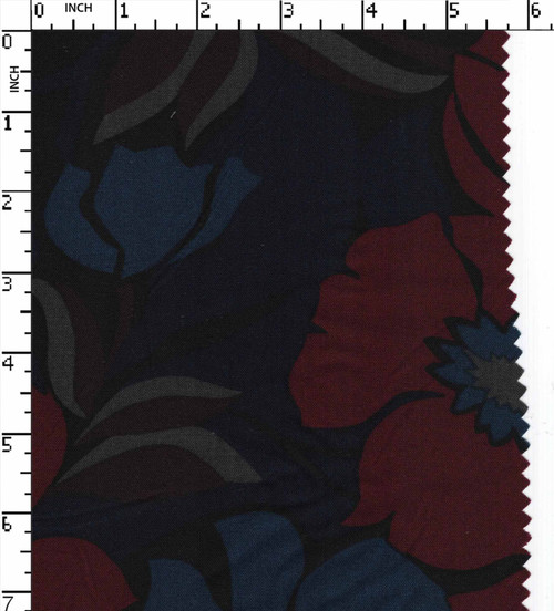 100% Rayon Printed Plain Big Flower