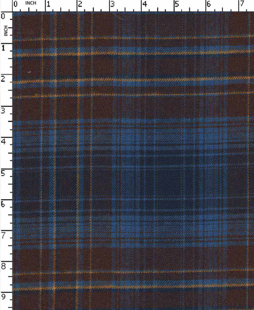 100% Cotton Yarn Dyed Twill Big Checks Navy/Brown/Yellow/Blue Brushed 20S Ctn X 20S Ctn - 60 X 58 Gsm-150 Vee-20131-2-Ca