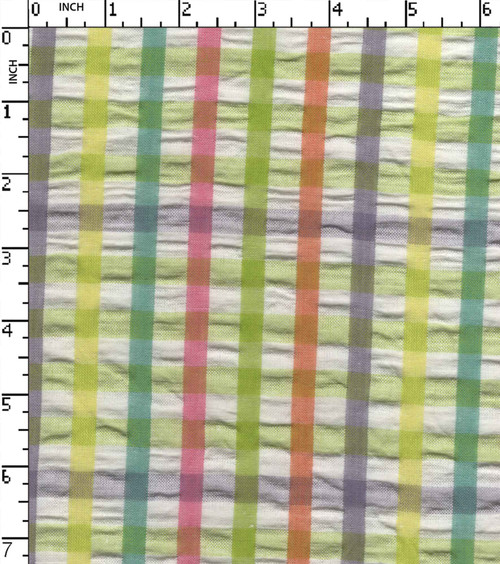 100% Cotton Yarn Dyed Seersucker Mini Check