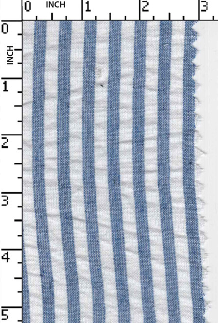 Cotton Poly Recycle Yarn Dyed Seersucker 5Mm Stripe