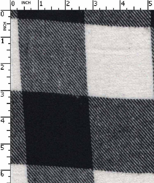 100% Cotton Yarn Dyed Twill Flannel Check Black/White Brushed  Gsm-205 Gem-7589-Ca