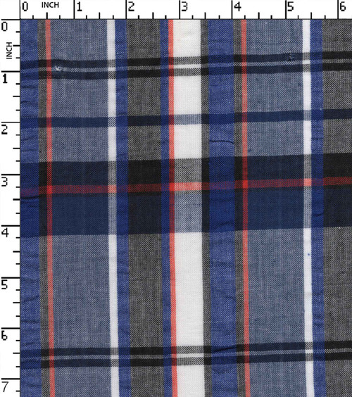 100% Cotton Yarn Dyed Seersucker Big Check