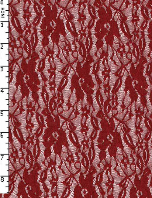 Polyester Warp Knit Knitting Floral Red  Polyester Lace Gsm-298 Gbk-Fz-36