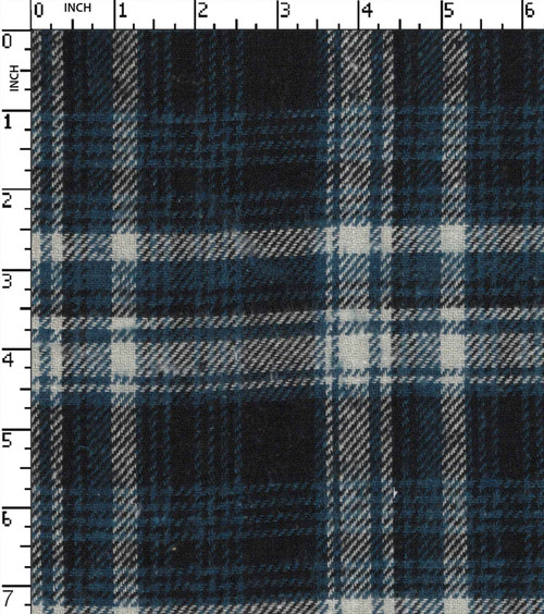 100% Cotton Yarn Dyed Twill Plaid Check Black/White/Blue