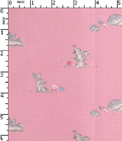 100% Cotton Printed Corduroy Rabbit With Floral