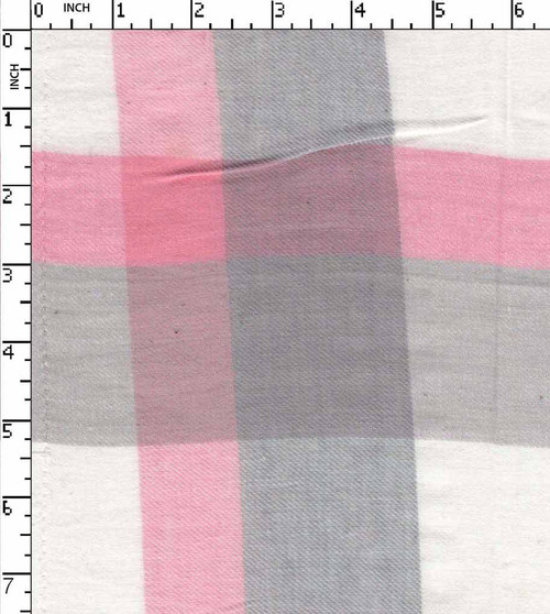 100% Cotton Yarn Dyed Twill Flannel Check Pink/White/Grey Brushed  Gsm-105 Nem-5017-Ca