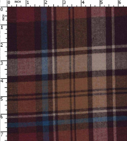100% Cotton Yarn Dyed Herringbone Medium Check Maroon/Blue/Brown/Beige   Gsm-159 Shs-14068-Ca
