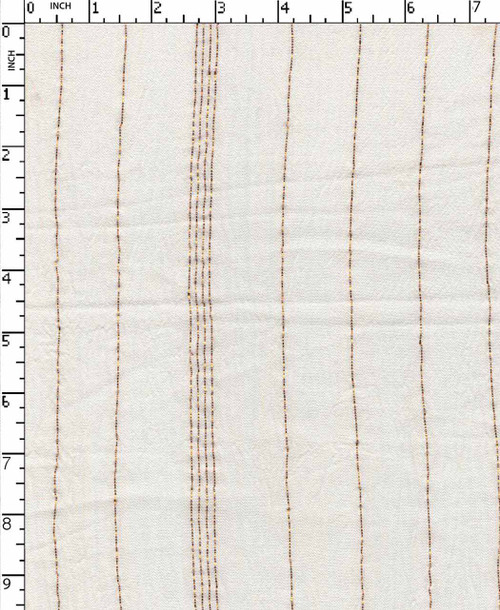 100% Rayon Yarn Dyed Plain Lurex Stripe White/Gold Crinkle  Gsm-14 Sgk-102-Ca