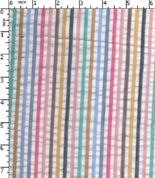 100%Cotton Yarn Dyed Seersucker 4Mm Stripe