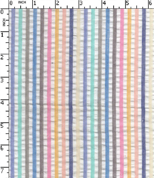 100%Cotton Yarn Dyed Seersucker 4Mm Stripe