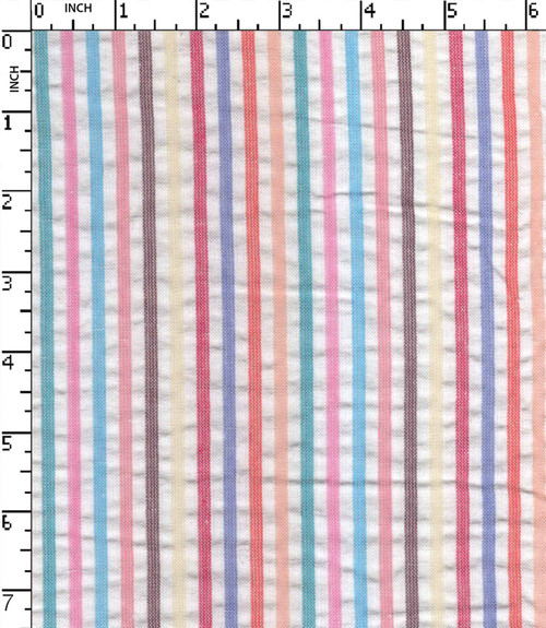 100%Cotton Yarn Dyed Seersucker 4Mm Stripe